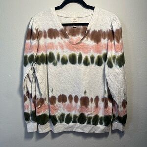 Knox Rose Tie-Dye V-Neck Long Sleeve Top